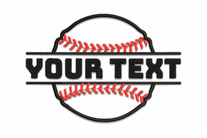 Personalized Custom Baseball Text Embroidery Design