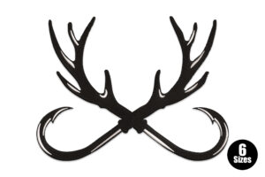 Premium Antler Infinity Fishing Hook Embroidery Design