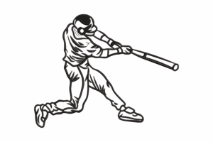 Premium Baseball Player Embroidery Design
