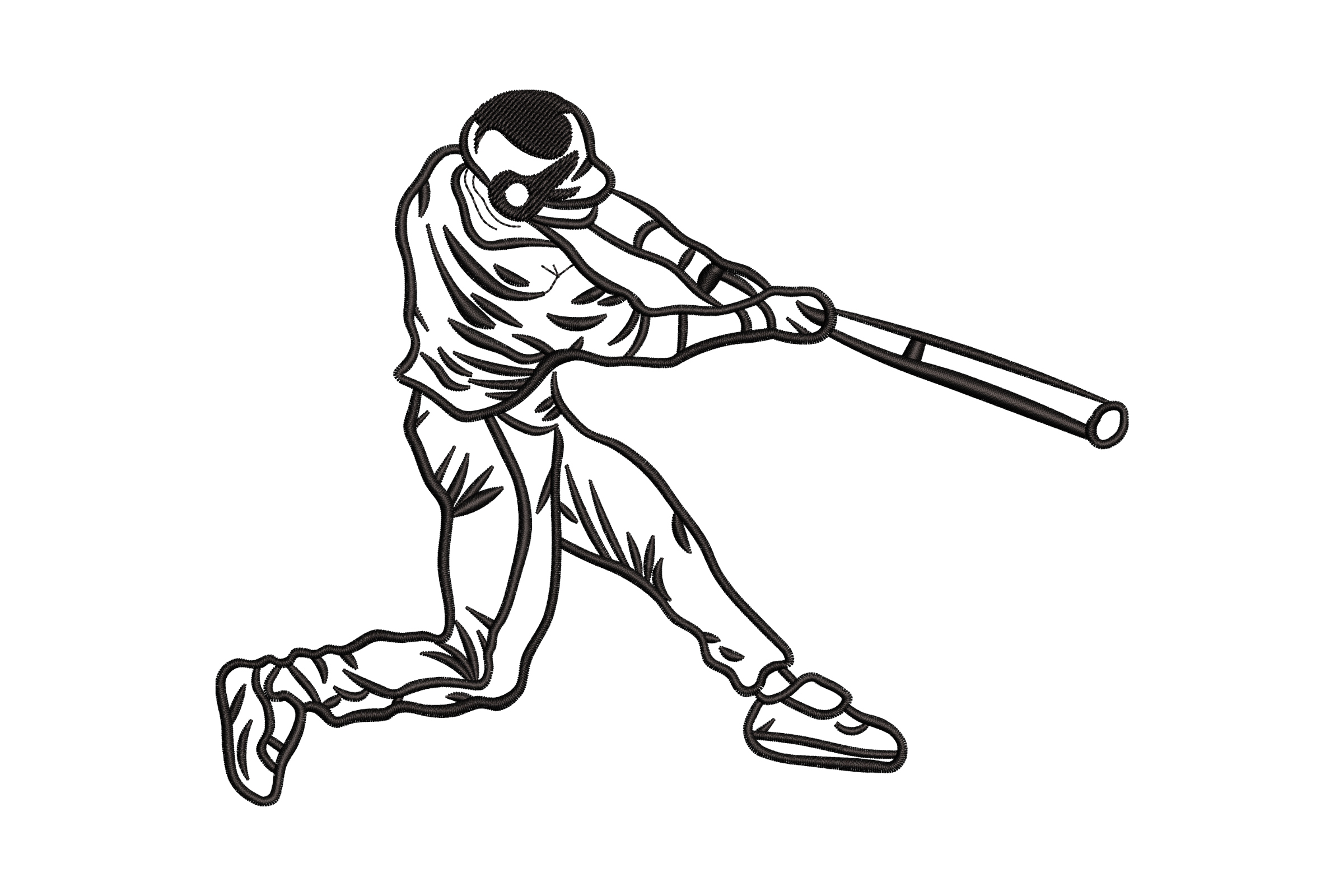 Premium Baseball Player Embroidery Design