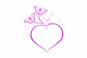 Premium Butterfly Heart Outline Embroidery Design