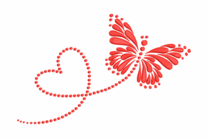 Premium Butterfly with Heart Trail Embroidery Design