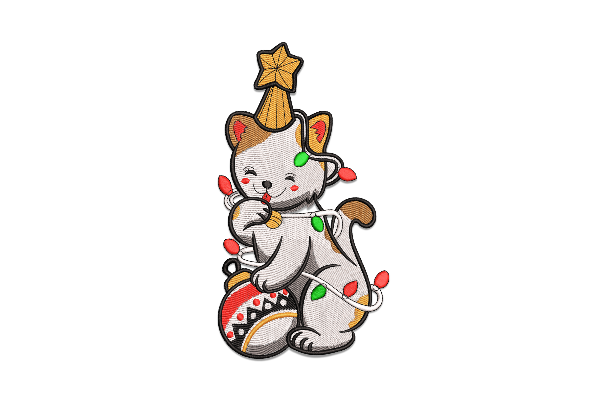 Premium Christmas Cat Embroidery Design