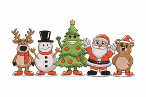 Premium Christmas Friends Embroidery Design