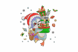 Premium Christmas Penguin Embroidery Design