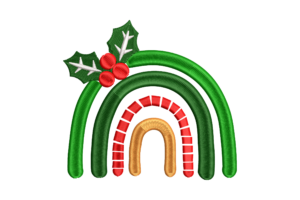 Premium Christmas Rainbow Embroidery Design