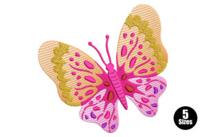Premium Colorful Butterfly Embroidery Design