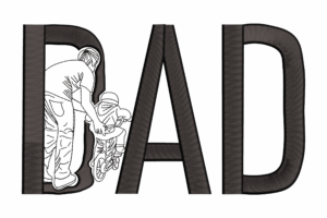 Premium DAD with Child Embroidery Design