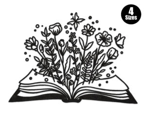 Premium Digital File Floral Book Embroidery Design