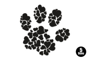 Premium Dog Heart Paw Print Embroidery Design