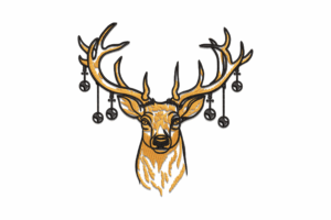 Premium Festive Reindeer Embroidery Design