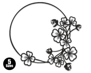 Premium Floral Circle Frame Embroidery Design