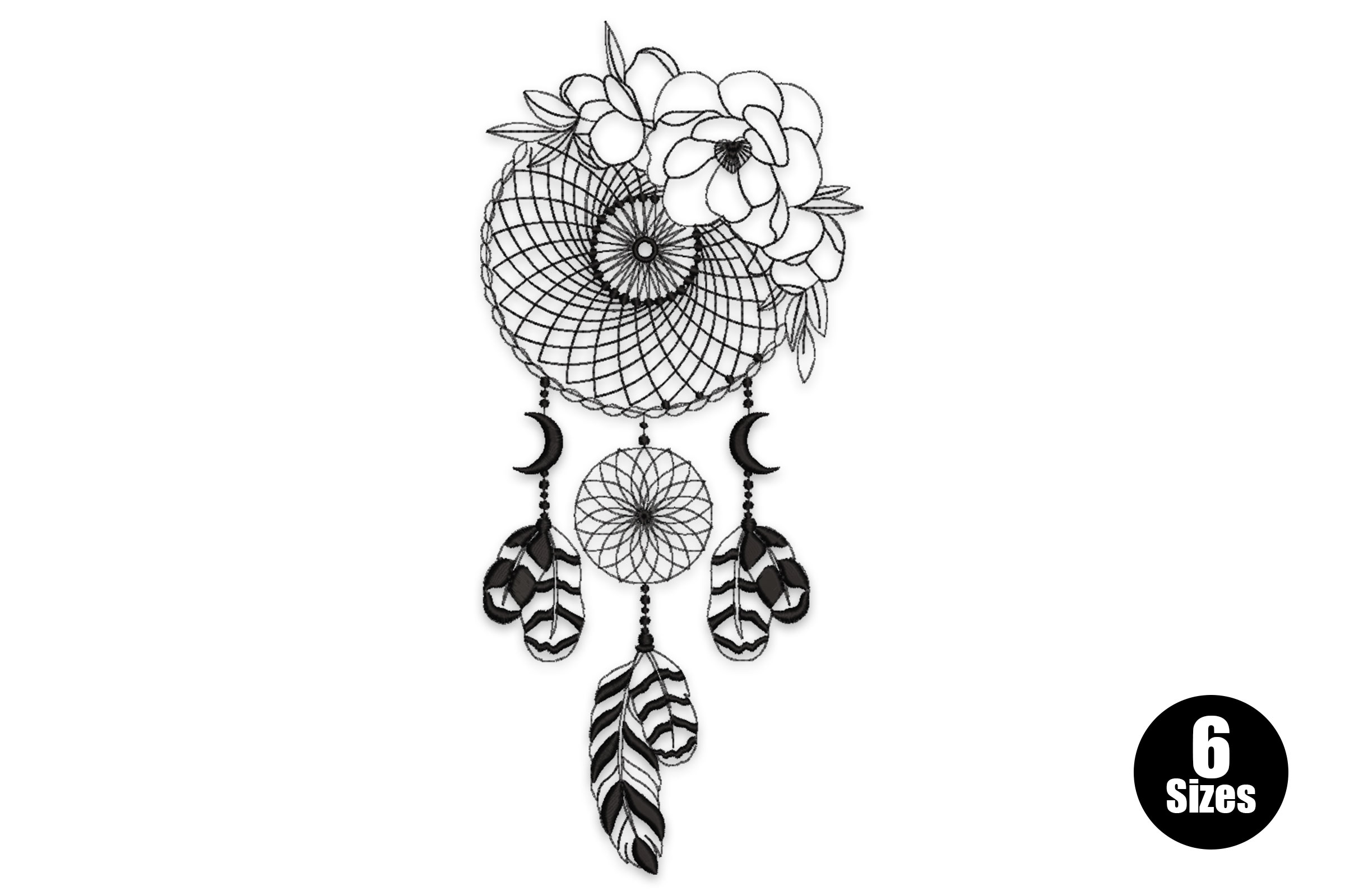 Premium Floral Dreamcatcher Embroidery Design