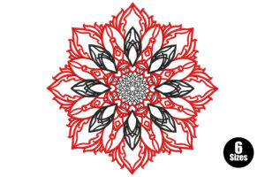 Premium Geometric Floral Mandala Embroidery Design