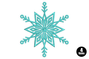 Premium Geometric Snowflake Embroidery Design