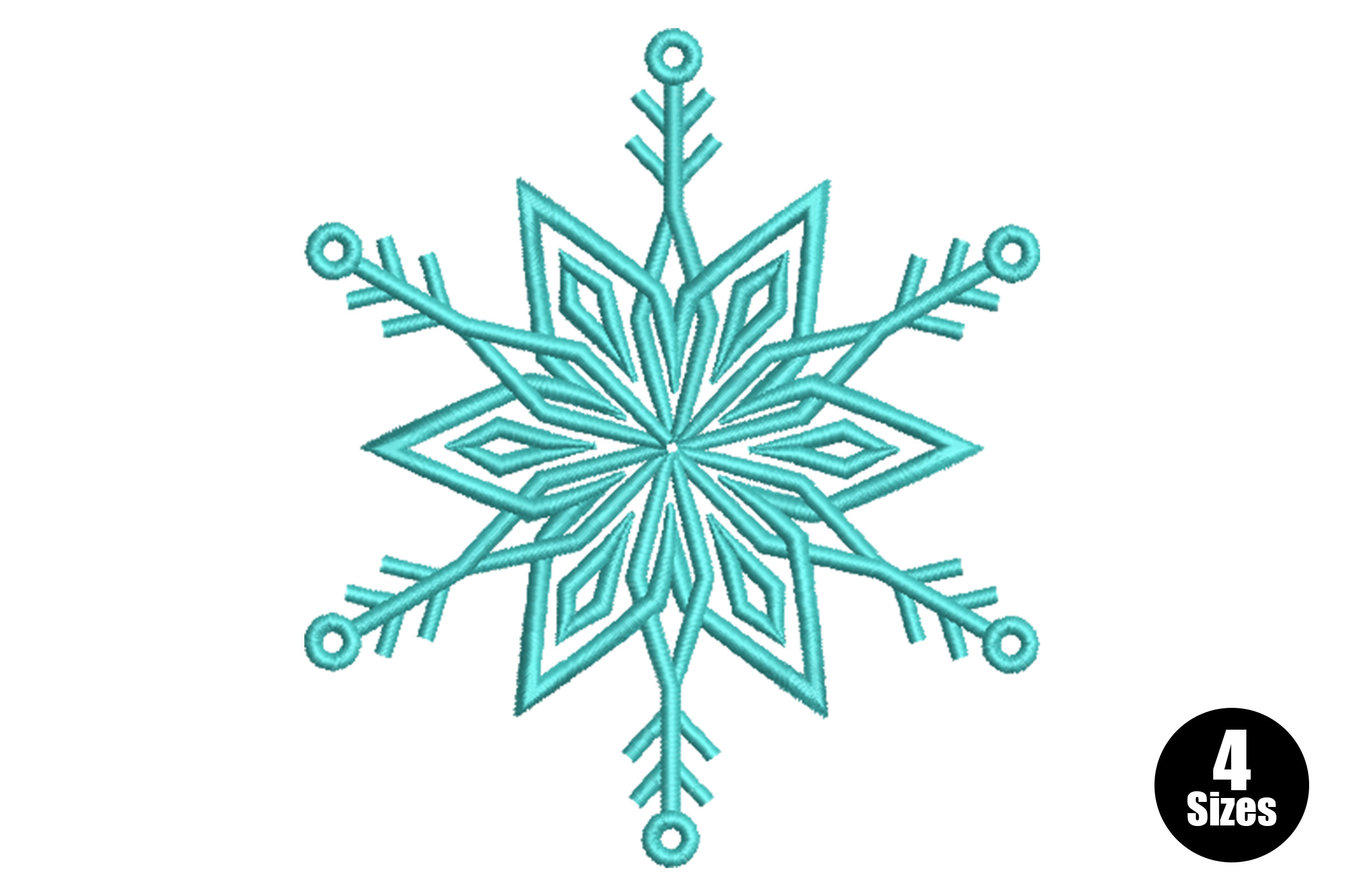 Premium Geometric Snowflake Embroidery Design