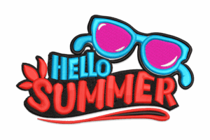 Premium Hello Summer Embroidery Design