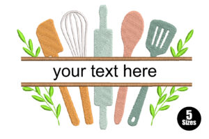 Premium Kitchen Utensils Embroidery Design