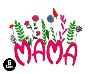 Premium MAMA Floral Embroidery Design