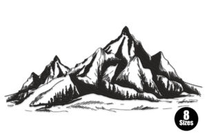 Premium Mountain Landscape Embroidery Design