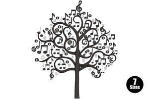 Premium Music Tree Embroidery Design