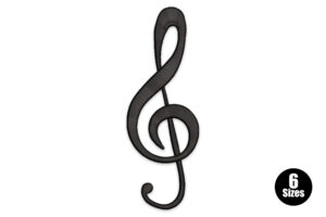 Premium Musical Treble Clef Embroidery Design