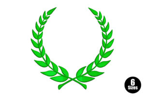 Premium Open Laurel Wreath Embroidery Design