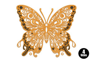 Premium Ornamental Butterfly Embroidery Design