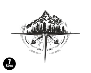 Premium Quality Mountain Compass Embroidery Design