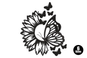 Premium Quality Sunflower and Butterfly Embroidery Design