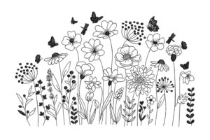 Premium Quality Wildflower Meadow Embroidery Design