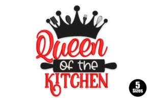 Premium Queen of the Kitchen Embroidery Design