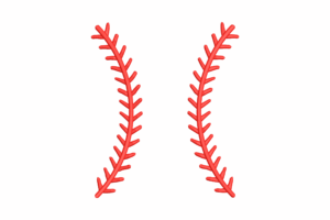 Premium Red Baseball Stitches Embroidery Design