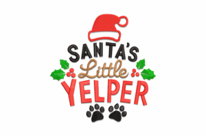 Premium Santa’s Little Yelper Embroidery Design