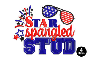 Premium Star Spangled Stud Embroidery Design