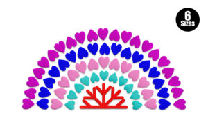 Rainbow Heart Burst Embroidery Design