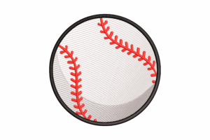 Realistic Baseball Circle Embroidery Design