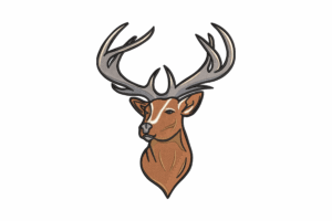 Realistic Deer Buck Head Embroidery Design