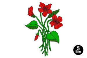 Red Flower Bunch Embroidery Design