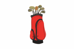 Red Golf Bag Embroidery Design