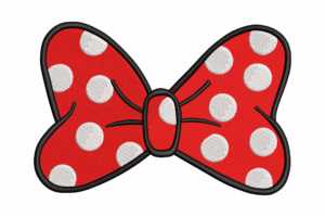 Red Polka Dot Bow Embroidery Design