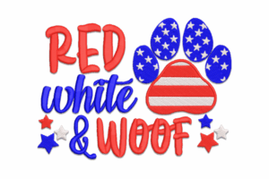 Red White & Woof Embroidery Design