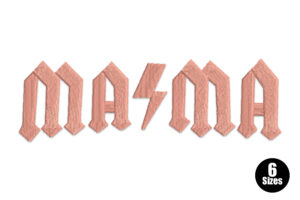 Rock Mama Lightning Bolt Embroidery Design