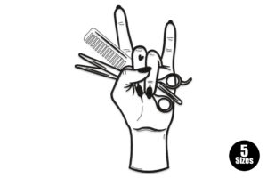 Rock On Hair Stylist Embroidery Design