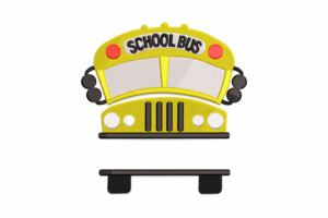 School Bus Front View Embroidery Design