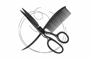 Scissors and Comb Embroidery Design