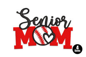 Senior Mom Baseball Embroidery Design