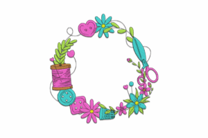 Sewing Wreath Embroidery Design