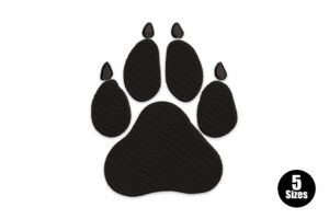Simple Paw Print Embroidery Design