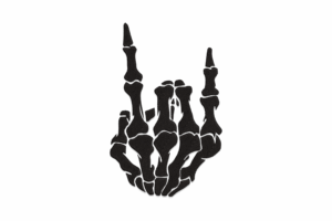 Skeleton Hand Rock Sign Embroidery Design